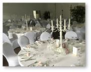 Elegante Dekoeinrichtung f�r eine Hochzeitsfeier.